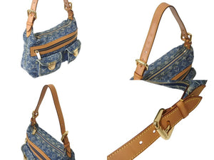 LOUIS VUITTON ルイヴィトン モノグラムデニム バギーPM ショルダーバッグ ワンショルダー M95049 インディゴブルー 美品 中古 4b002663
