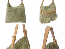 Load image into Gallery viewer, LOUIS VUITTON ルイヴィトン バギーGM ショルダーバッグ M95211 モノグラムデニムキャンバス カーキ ゴールド金具 美品 中古 4b002664