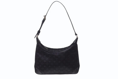 LOUIS VUITTON ルイヴィトン リトル ブローニュ ワンショルダーバッグ M92142 モノグラム サテン ブラック シルバー金具 美品 中古 4b002666