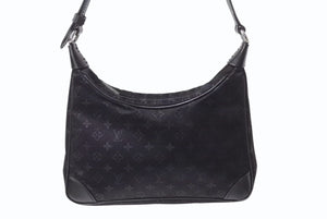 LOUIS VUITTON ルイヴィトン リトル ブローニュ ワンショルダーバッグ M92142 モノグラム サテン ブラック シルバー金具 美品 中古 4b002666