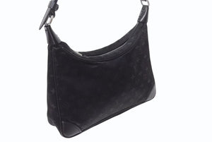 LOUIS VUITTON ルイヴィトン リトル ブローニュ ワンショルダーバッグ M92142 モノグラム サテン ブラック シルバー金具 美品 中古 4b002666