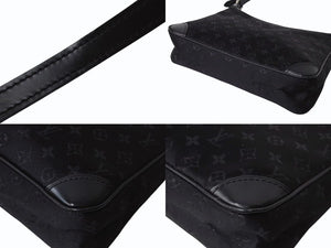 LOUIS VUITTON ルイヴィトン リトル ブローニュ ワンショルダーバッグ M92142 モノグラム サテン ブラック シルバー金具 美品 中古 4b002666