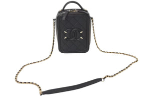極美品 CHANEL シャネル CCフィリグリー チェーンショルダーバッグ AS0988 28番台 キャビアスキン ココマーク ブラック 中古 4b002668