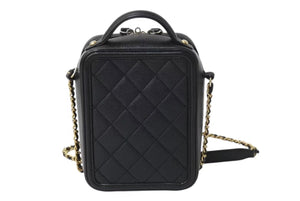 極美品 CHANEL シャネル CCフィリグリー チェーンショルダーバッグ AS0988 28番台 キャビアスキン ココマーク ブラック 中古 4b002668