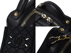 極美品 CHANEL シャネル CCフィリグリー チェーンショルダーバッグ AS0988 28番台 キャビアスキン ココマーク ブラック 中古 4b002668