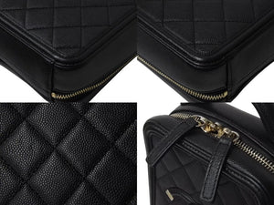 極美品 CHANEL シャネル CCフィリグリー チェーンショルダーバッグ AS0988 28番台 キャビアスキン ココマーク ブラック 中古 4b002668