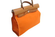 Load image into Gallery viewer, 極美品 HERMES エルメス エールバッグジップ ショルダーバッグ ハンドバッグ Q刻印 トワルオフィシエ オレンジ 中古 4b002669