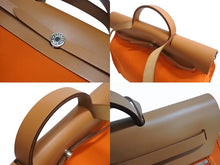 Load image into Gallery viewer, 極美品 HERMES エルメス エールバッグジップ ショルダーバッグ ハンドバッグ Q刻印 トワルオフィシエ オレンジ 中古 4b002669