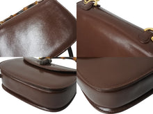 Load image into Gallery viewer, GUCCI グッチ ハンドバッグ ダークブラウン レザー バンブー ポシェット 00020460188 ゴールド金具 美品 中古 4b002671