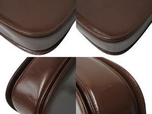 GUCCI グッチ ハンドバッグ ダークブラウン レザー バンブー ポシェット 00020460188 ゴールド金具 美品 中古 4b002671