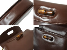 Load image into Gallery viewer, GUCCI グッチ ハンドバッグ ダークブラウン レザー バンブー ポシェット 00020460188 ゴールド金具 美品 中古 4b002671