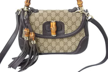 Load image into Gallery viewer, GUCCI グッチ ハンドバッグ ベージュ ブラウン バンブー GGスプリームキャンバス 254884 ゴールド金具 美品 中古 4b002673