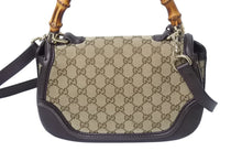 Load image into Gallery viewer, GUCCI グッチ ハンドバッグ ベージュ ブラウン バンブー GGスプリームキャンバス 254884 ゴールド金具 美品 中古 4b002673