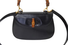 Load image into Gallery viewer, GUCCI グッチ バンブー 2WAY ハンドバッグ 000 1364 0633 カーフスキン ブラック ゴールド金具 ウッド 美品 中古 4b002677