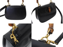 Load image into Gallery viewer, GUCCI グッチ バンブー 2WAY ハンドバッグ 000 1364 0633 カーフスキン ブラック ゴールド金具 ウッド 美品 中古 4b002677