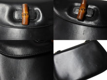 Load image into Gallery viewer, GUCCI グッチ バンブー 2WAY ハンドバッグ 000 1364 0633 カーフスキン ブラック ゴールド金具 ウッド 美品 中古 4b002677