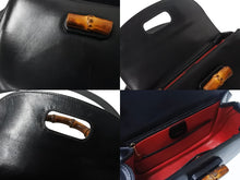 Load image into Gallery viewer, GUCCI グッチ バンブー 2WAY ハンドバッグ 000 1364 0633 カーフスキン ブラック ゴールド金具 ウッド 美品 中古 4b002677