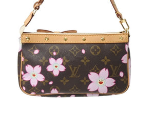 極美品 LOUISVUITTON ルイヴィトン 村上隆 ポシェットアクセソワール ポーチ M92006 モノグラムチェリーブロッサム 中古 4b002682