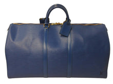 Load image into Gallery viewer, LOUIS VUITTON ルイヴィトン キーポル55 ボストンバッグ エピレザー ブルー M42955 美品 中古 4b002683