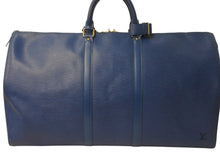 Load image into Gallery viewer, LOUIS VUITTON ルイヴィトン キーポル55 ボストンバッグ エピレザー ブルー M42955 美品 中古 4b002683