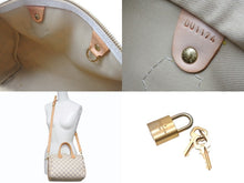 Load image into Gallery viewer, LOUIS VUITTON ルイヴィトン ダミエ アズール スピーディバンドリエール25 N41374 ホワイト ハンドバッグ ショルダー ロゴ ゴールド金具 美品 中古 4b002693