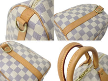 Load image into Gallery viewer, LOUIS VUITTON ルイヴィトン ダミエ アズール スピーディバンドリエール25 N41374 ホワイト ハンドバッグ ショルダー ロゴ ゴールド金具 美品 中古 4b002693