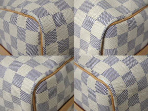 LOUIS VUITTON ルイヴィトン ダミエ アズール スピーディバンドリエール25 N41374 ホワイト ハンドバッグ ショルダー ロゴ ゴールド金具 美品 中古 4b002693