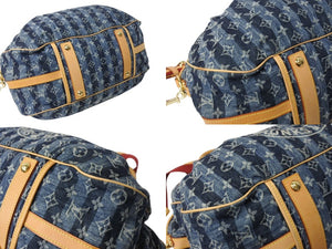 極美品 LOUIS VUITTON ルイヴィトン モノグラムデニム カバレイエGM 2way ショルダーバッグ ブルー ゴールド金具 M95336 中古 4b002695
