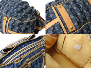 極美品 LOUIS VUITTON ルイヴィトン モノグラムデニム カバレイエGM 2way ショルダーバッグ ブルー ゴールド金具 M95336 中古 4b002695