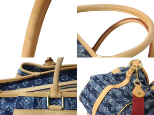 極美品 LOUIS VUITTON ルイヴィトン モノグラムデニム カバレイエGM 2way ショルダーバッグ ブルー ゴールド金具 M95336 中古 4b002695