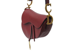 Load image into Gallery viewer, 極美品 CHRISTIAN DIOR クリスチャンディオール サドルバッグ ワンショルダーバッグ 28-MA-0179 レザー ボルドー ゴールド 中古 4b002697