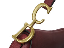 Load image into Gallery viewer, 極美品 CHRISTIAN DIOR クリスチャンディオール サドルバッグ ワンショルダーバッグ 28-MA-0179 レザー ボルドー ゴールド 中古 4b002697