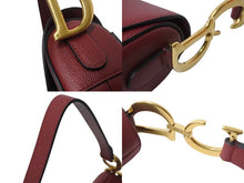 Load image into Gallery viewer, 極美品 CHRISTIAN DIOR クリスチャンディオール サドルバッグ ワンショルダーバッグ 28-MA-0179 レザー ボルドー ゴールド 中古 4b002697