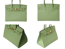 Load image into Gallery viewer, 極美品 HERMES エルメス バーキン30 セリエ 外縫い ハンドバッグ Z刻印 ヴォーエプソン ヴェールクリケット ゴールド金具 中古 4b002699