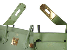 Load image into Gallery viewer, 極美品 HERMES エルメス バーキン30 セリエ 外縫い ハンドバッグ Z刻印 ヴォーエプソン ヴェールクリケット ゴールド金具 中古 4b002699