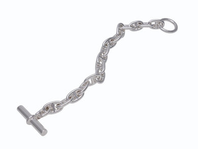 極美品 HERMES エルメス シェーヌダンクルMM ブレスレット 24C220662 フランス製 16コマ シルバー925 57.8g 中古 4b002704
