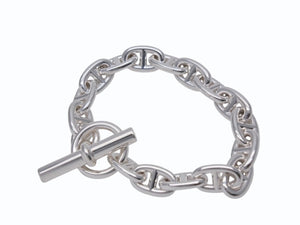 極美品 HERMES エルメス シェーヌダンクルMM ブレスレット 24C220662 フランス製 16コマ シルバー925 57.8g 中古 4b002704