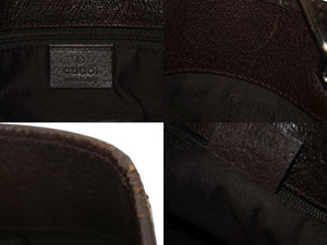 GUCCI グッチ トートバッグ ハンドバッグ GGキャンバス 120840 3444 イタリア製 ベージュ ブラウン シルバー金具 美品 中古 4b002707 