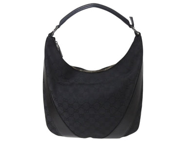 GUCCI グッチ ハンドバッグ ブラック GGスプリームキャンバス レザー 124357 GG柄 シルバー金具 美品 中古 4b002709