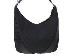 GUCCI グッチ ハンドバッグ ブラック GGスプリームキャンバス レザー 124357 GG柄 シルバー金具 美品 中古 4b002709
