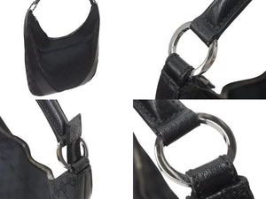 GUCCI グッチ ハンドバッグ ブラック GGスプリームキャンバス レザー 124357 GG柄 シルバー金具 美品 中古 4b002709