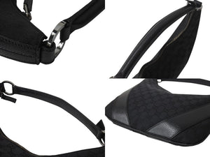 GUCCI グッチ ハンドバッグ ブラック GGスプリームキャンバス レザー 124357 GG柄 シルバー金具 美品 中古 4b002709