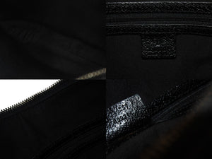 GUCCI グッチ ハンドバッグ ブラック GGスプリームキャンバス レザー 124357 GG柄 シルバー金具 美品 中古 4b002709