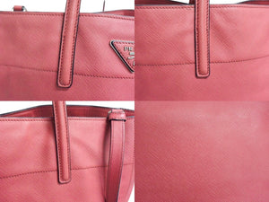 PRADA プラダ 2WAYバッグ ハンドバッグ ショルダーバッグ トライアングルロゴ 三角ロゴ ピンク シルバー金具 美品 中古 4b002711 