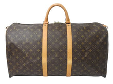 Load image into Gallery viewer, LOUIS VUITTON ルイヴィトン キーポル55 ボストンバッグ M41424 モノグラム PVC レザー ブラウン 美品 中古 4b002712