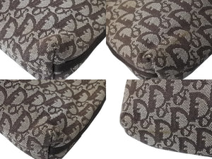 CHRISTIAN DIOR クリスチャンディオール アクセポ トロッター ワンショルダーバッグ ハンドバッグ ブラウン シルバー金具 良品 中古 4b002715