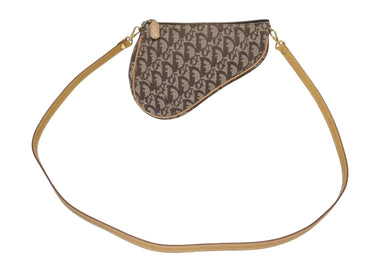 Christian Dior クリスチャンディオール トロッター サドルバッグ ショルダーバッグ サドルポーチ ブラウン 美品 中古 4b002716