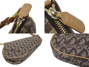 Christian Dior クリスチャンディオール トロッター サドルバッグ ショルダーバッグ サドルポーチ ブラウン 美品 中古 4b002716