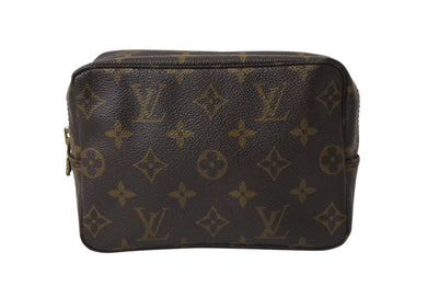 LOUIS VUITTON ルイヴィトン トゥルーストワレット23 コスメポーチ クラッチバッグ ポーチ モノグラム ブラウン 美品 中古 4b002721