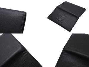 極美品 CHANEL シャネル 長財布 ココマーク 23番台 イタリア製 キャビアスキン ブラック ホワイト 中古 4b002722 正規品